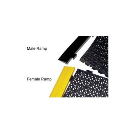 DURABLE Durable Corporation Cushion Tile Female Ramp 3/4" Thick 2.5" x 1' Black 805BF212BK